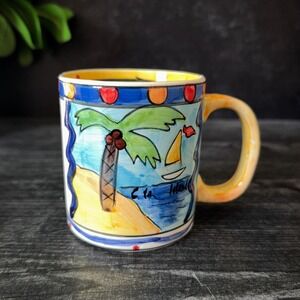Vintage Hand Painted Tropical Souvenir Mug – Catalina Island